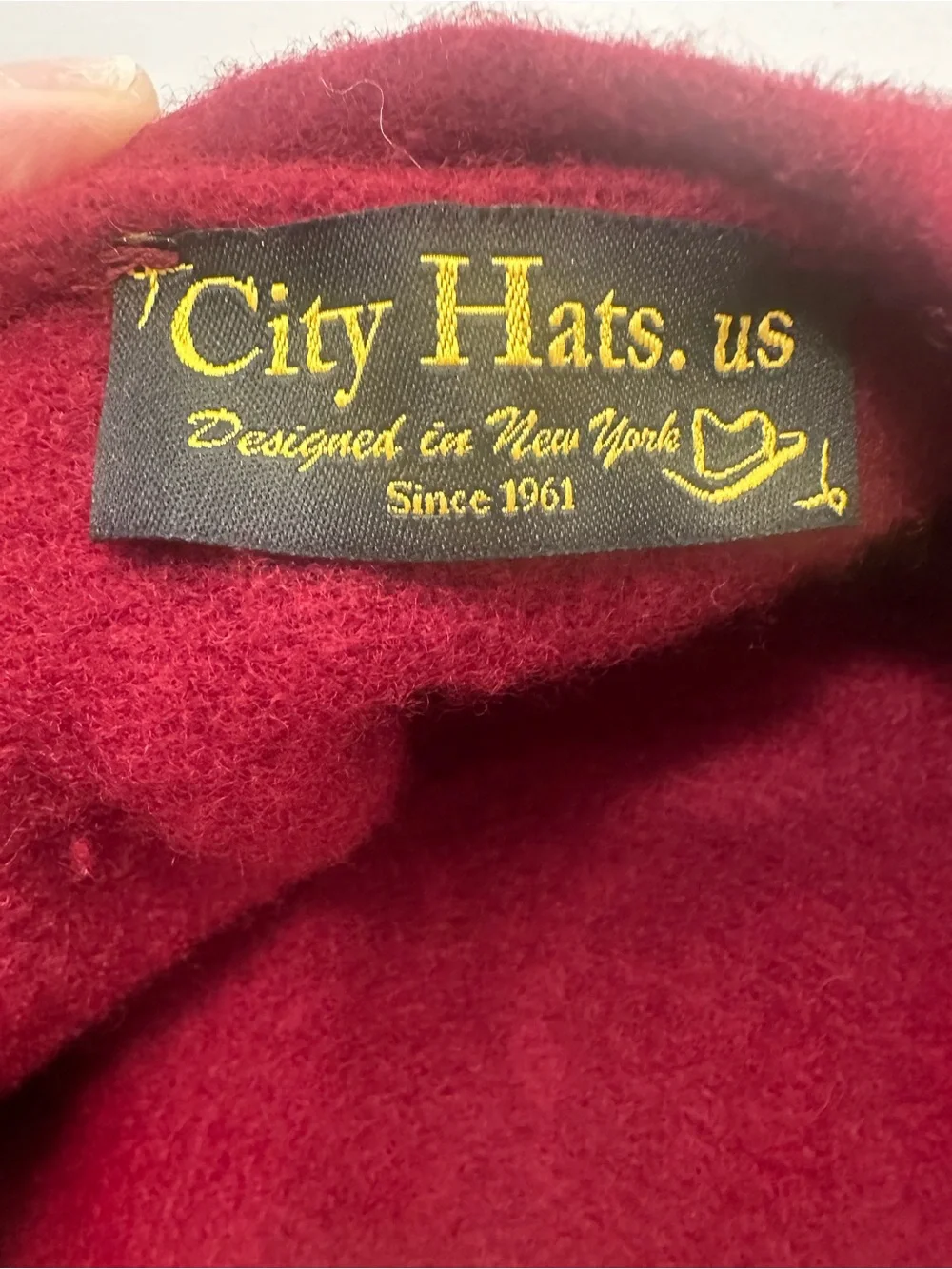 Womens Maroon Wool Baker Boy Cap